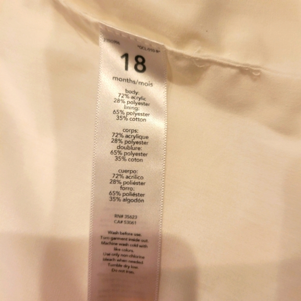 Carter's Snap Faux Fur White Vest Size 18 Months New - Picture 5 of 9